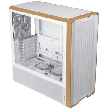 Lian Li LANCOOL 217 White - Wood Accent - ATX PC Case (5 FANS) 2 x 170mm, 1 x 140mm & 2 x 120mm PWM - 