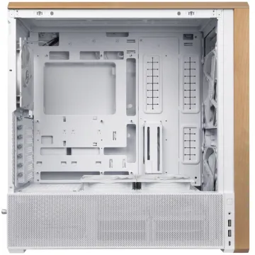 Lian Li LANCOOL 217 White - Wood Accent - ATX PC Case (5 FANS) 2 x 170mm, 1 x 140mm & 2 x 120mm PWM - 