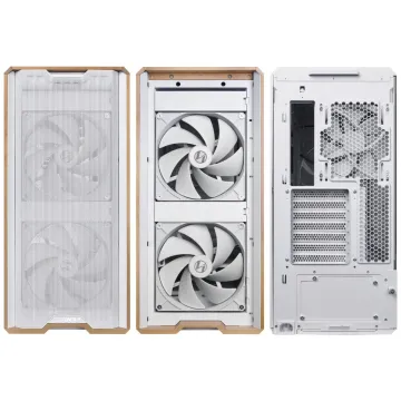 Lian Li LANCOOL 217 White - Wood Accent - ATX PC Case (5 FANS) 2 x 170mm, 1 x 140mm & 2 x 120mm PWM - 