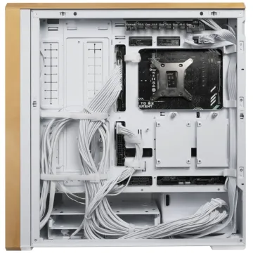Lian Li LANCOOL 217 White - Wood Accent - ATX PC Case (5 FANS) 2 x 170mm, 1 x 140mm & 2 x 120mm PWM - 