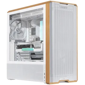Lian Li LANCOOL 217 White - Wood Accent - ATX PC Case (5 FANS) 2 x 170mm, 1 x 140mm & 2 x 120mm PWM - 