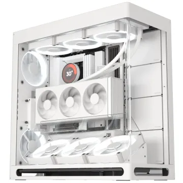HAVN HS 420 VGPU white Premium Midi Tower Case - with vertical GPU support - 