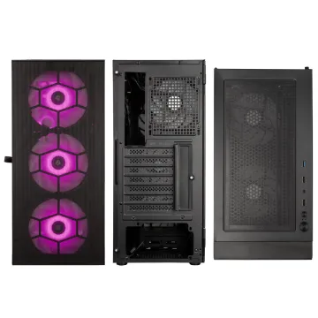 Kolink Observatory HF Mesh ARGB Midi Tower Case - Black (with 6 ARGB fans - 3x140mm & 3x120mm) - 