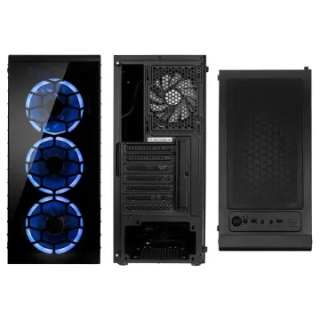 Kolink Observatory Lite RGB Midi-Tower - Tempered Glass - Black - 