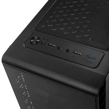 Kolink Observatory Lite RGB Midi-Tower - Tempered Glass - Black - 