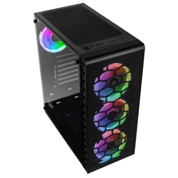 Kolink Observatory Lite Mesh RGB Mid-Tower - Tempered Glass - Black - 