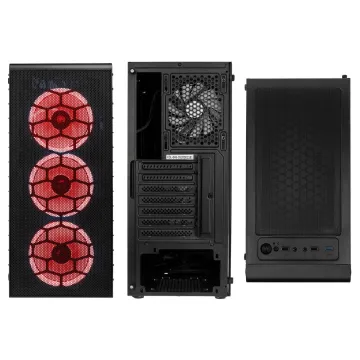 Kolink Observatory Lite Mesh RGB Mid-Tower - Tempered Glass - Black - 