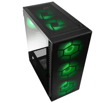 Kolink Observatory HF Plus Mesh ARGB PWM Midi Tower Case Black with 6x ARGB PWM Fans (5x140mm 1x120) - 