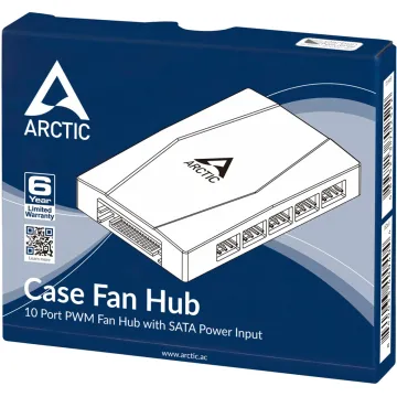 Arctic Case Fan Hub - PWM Sharing Hub for PC fans - 10 outputs - SATA Power - 