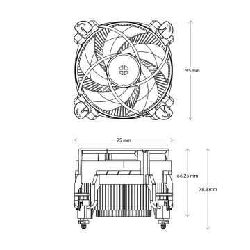 ARCTIC Alpine 17 – 95W CPU Cooler for Intel socket 1700 - 