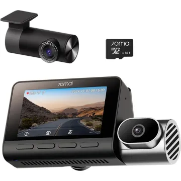 70mai Dash Cam 4K T800 & 4k Rear Cam. & 256GB SD 3-Channel w/ Dual 4K, IMX678, HDR Night Vision, AI