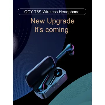 QCY T5 TWS BLACK True Wireless Gaming Earbuds 5.1 Bluetooth Headphones ENC IPX5 Speaker 6mm 5hrs - 