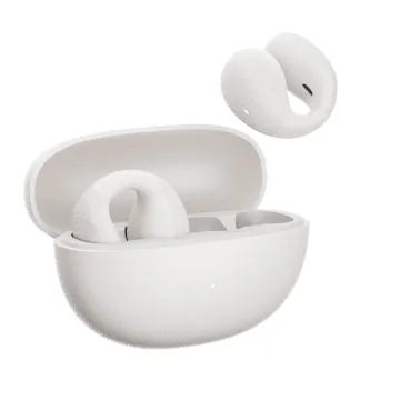 QCY Crossky C10 White Open Ear TPU Earclip, IPX5 Call Noise Reduction BT 5.4 Earbuds 30h
