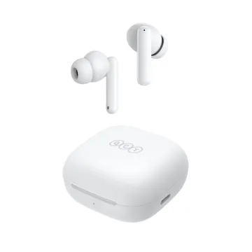QCY T13 ANC White - TWS 10mm Dynamic Driver, 4-mic 28dB ANC, Bluetooth 5.3, 7hr-30hr, 75ms latency - 