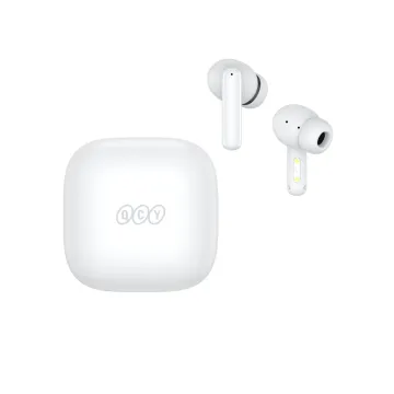 QCY T13 ANC White - TWS 10mm Dynamic Driver, 4-mic 28dB ANC, Bluetooth 5.3, 7hr-30hr, 75ms latency - 