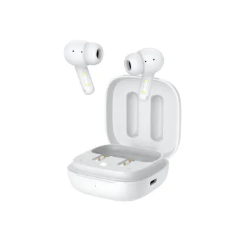 QCY T13 ANC White - TWS 10mm Dynamic Driver, 4-mic 28dB ANC, Bluetooth 5.3, 7hr-30hr, 75ms latency - 