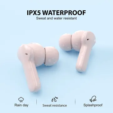 QCY T13 TWS PINK Dual Driver 4-mic noise cancel. True Wireless Earbuds - Quick Charge 380mAh - 