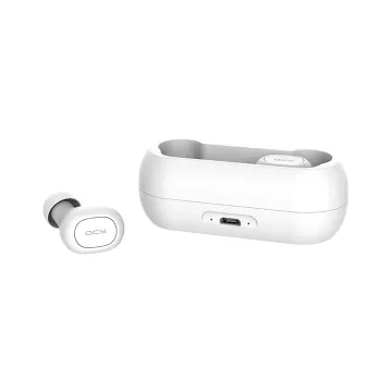 QCY T1C TWS WHITE True Wireless Earbuds 5.0 Bluetooth Headphones 80hrs - 