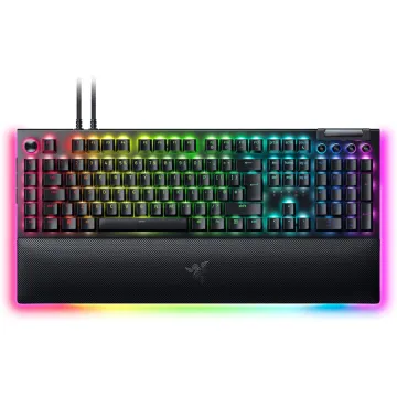 Razer BLACKWIDOW V4 PRO UK LAYOUT - Gaming Mechanical RGB Keyboard - Green Clicky Switches - Macros