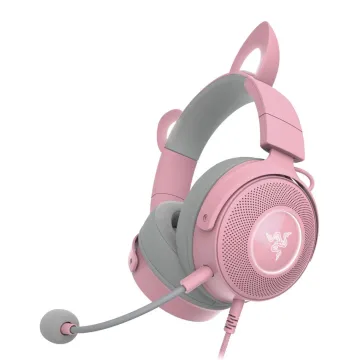Razer KRAKEN KITTY V2 PRO - Quartz - RGB - USB 7.1 Gaming Headset - Kitty, Bear, Bunny Ears - 