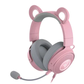 Razer KRAKEN KITTY V2 PRO - Quartz - RGB - USB 7.1 Gaming Headset - Kitty, Bear, Bunny Ears - 