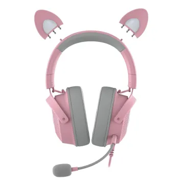 Razer KRAKEN KITTY V2 PRO - Quartz - RGB - USB 7.1 Gaming Headset - Kitty, Bear, Bunny Ears - 