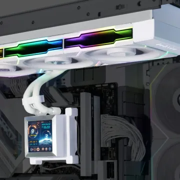 Lian Li HydroShift LCD 360 TL fan White - AIO CPU Liquid Cooler with TL LCD Fans - 