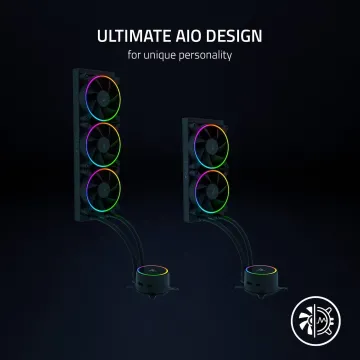 Razer HANBO Chroma RGB AIO Liquid Cooler - Powerful aRGB Silent PWM Fans - 360MM - 