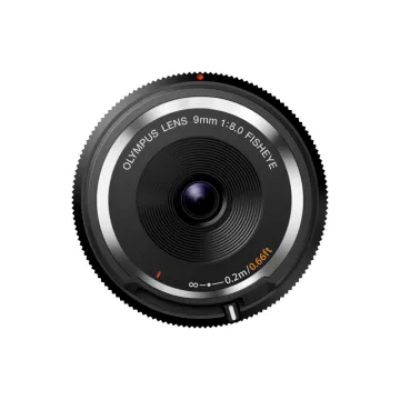 Olympus (OM-System) 9mm 1:8.0 FISHEYE BLACK BODY CAP LENS (BCL-0980) Lense Micro FT - 
