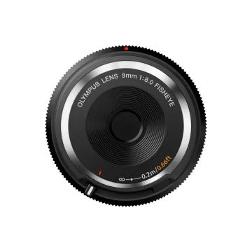 Olympus (OM-System) 9mm 1:8.0 FISHEYE BLACK BODY CAP LENS (BCL-0980) Lense Micro FT - 