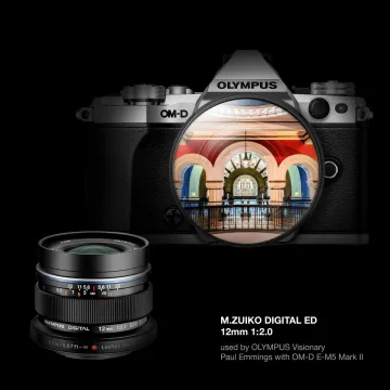 Olympus 12mm 1:2.0 BLACK M.ZUIKO DIGITAL (EW-M1220) Lense Micro FT - 