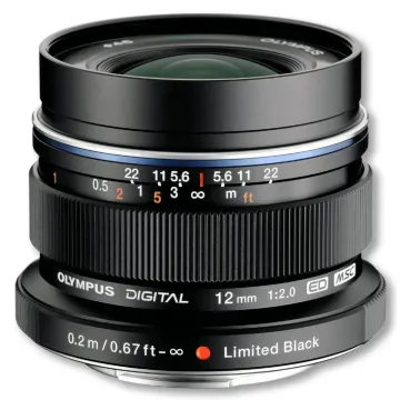 Olympus 12mm 1:2.0 BLACK M.ZUIKO DIGITAL (EW-M1220) Lense Micro FT