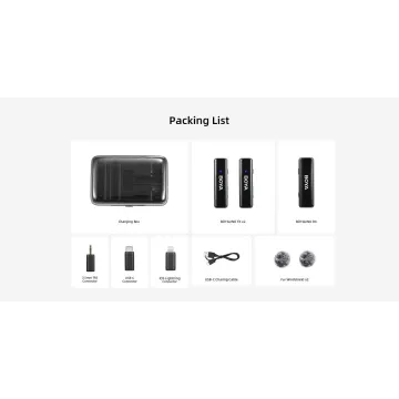 BOYALINK Mobile Wireless Mic for Android (USB-C) iPhone IOS and 3,5 TRS (laptop) 2 person vlog - 