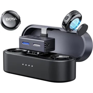 BOYALINK 3 - Type-C & 3,5mm AI-Powered Button Wireless Microphone 2 TX + 1 RX + charging Case