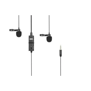 BOYA BY-M1DM wired mic Dual Lavalier Microphone - 