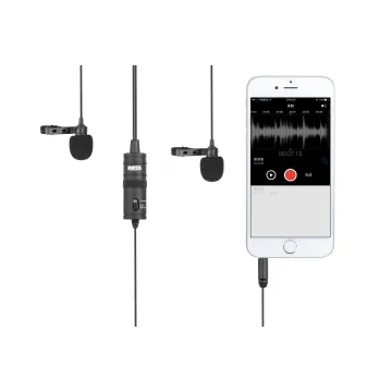 BOYA BY-M1DM wired mic Dual Lavalier Microphone - 