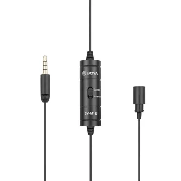 BOYA BY-M1S (M1 Smart) wired mic Universal Lavalier Microphone 3.5mm for phone, laptop, camera - 