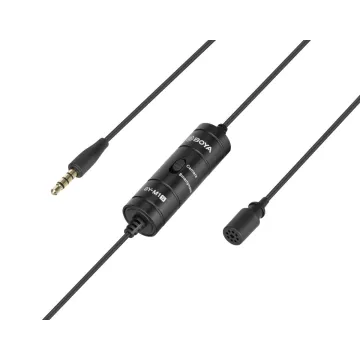 BOYA BY-M1S (M1 Smart) wired mic Universal Lavalier Microphone 3.5mm for phone, laptop, camera - 