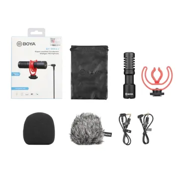 BOYA BY-MM1+ shotgun mic Universal Mini Shotgun Mic 3.5mm for camera, phone, laptop improved signal - 