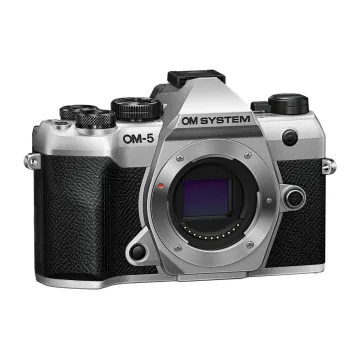 Olympus OM-5 II body silver, BLS-50 Battery, Eyecup, USB Connection Cable, Shoulder Strap - 