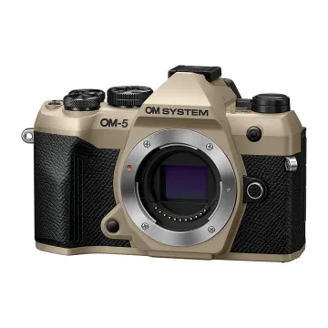 Olympus OM-5 II body sand beige, BLS-50 Battery, Eyecup, USB Connection Cable, Shoulder Strap - 