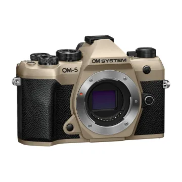 Olympus OM-5 II body sand beige, BLS-50 Battery, Eyecup, USB Connection Cable, Shoulder Strap - 