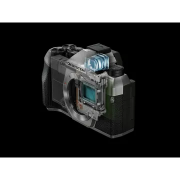 Olympus OM-5 II body sand beige, BLS-50 Battery, Eyecup, USB Connection Cable, Shoulder Strap - 