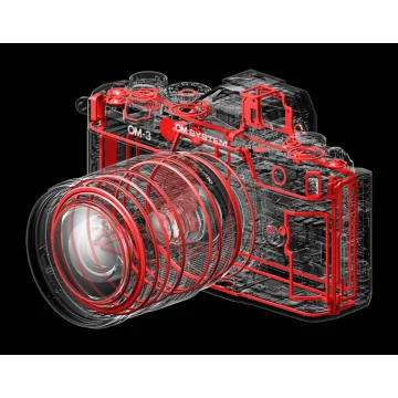 Olympus OM-System OM-3 body silver, CB-USB13 USB cable, Shoulder strap, Instruction manual, Warranty - 