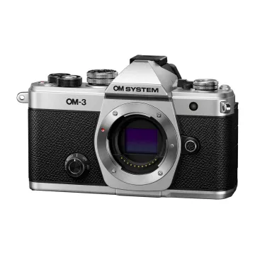 Olympus OM-System OM-3 body silver, CB-USB13 USB cable, Shoulder strap, Instruction manual, Warranty - 