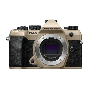 Olympus OM-5 II body sand beige, BLS-50 Battery, Eyecup, USB Connection Cable, Shoulder Strap