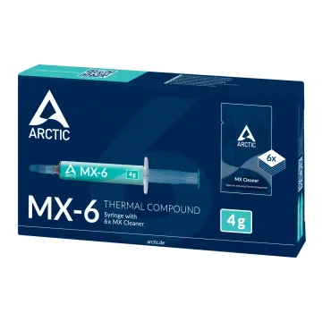 ARCTIC MX-6 4g - High Performance Thermal Compound with 6 pcs. MX Cleaner (thermal paste) - 