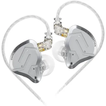 KZ ZSN PRO 2 SIlver No Mic - IEM 3,5 In Ear Monitor Earphones, Hybrid 1BA+1DD 10mm, metal, HIFI bass