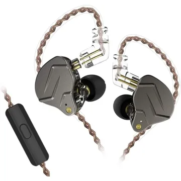 KZ ZSN PRO Grey Mic - IEM 3,5 In Ear Monitor Earphones, Dynamic Hybrid Dual Driver 1BA+1DD