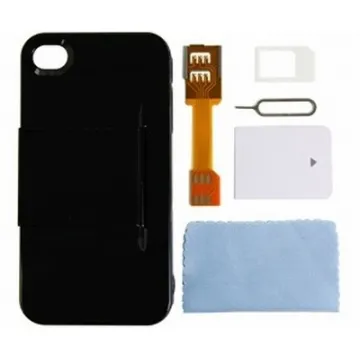 IPHONE 4/4S FACEPLATE ΜΑΥΡΗ ΘΗΚ.-MICRO SIM ADAPTOR-FLEX-ΠΡΟΣΤΑΤ
